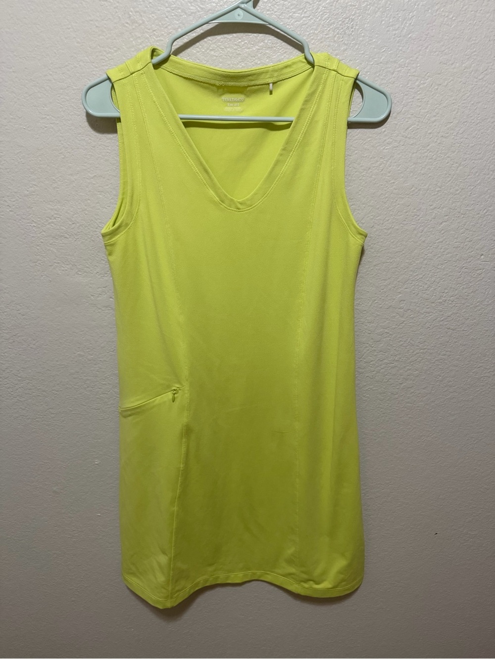 Toad & Co Tech Tomboy Dress Tennis Ball Green/Yellow Size Small